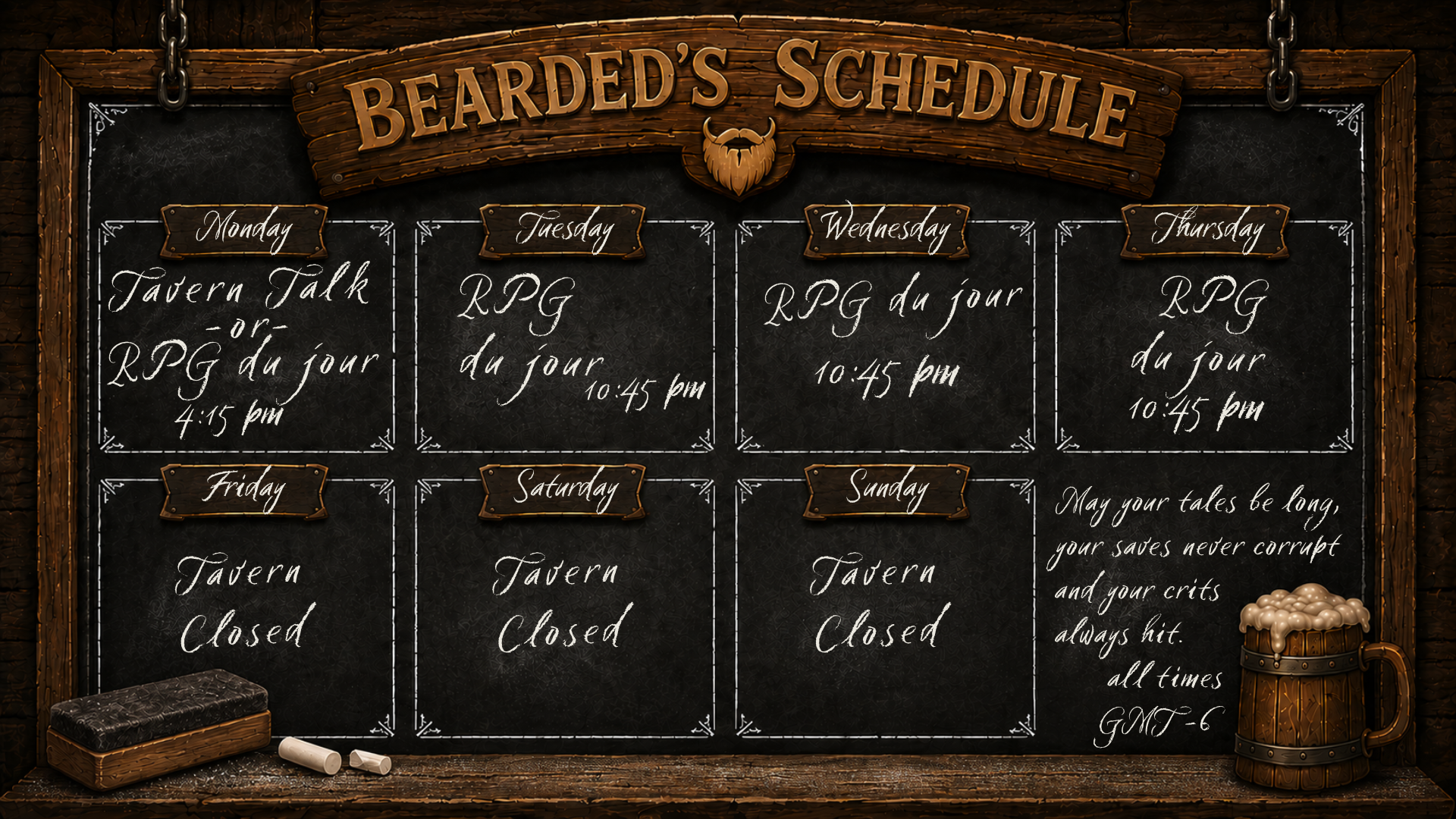 Weekly Stream Schedule